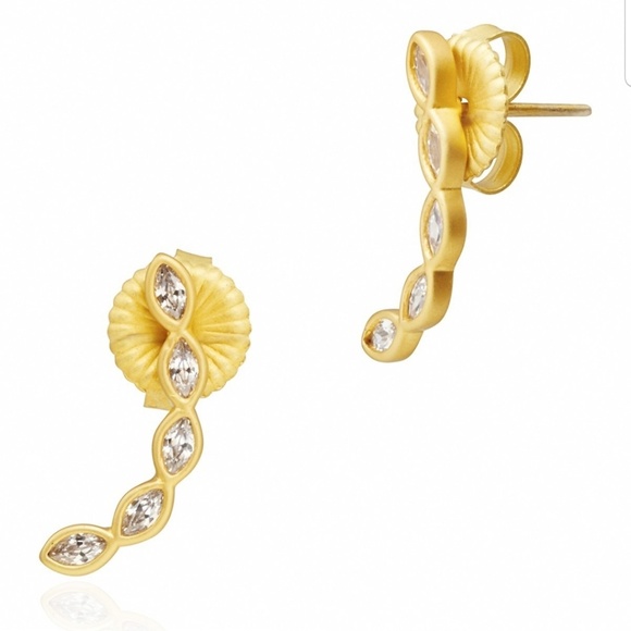 freida rothman Jewelry - Freida Rothman Gold CZ Marquise Climber Earrings